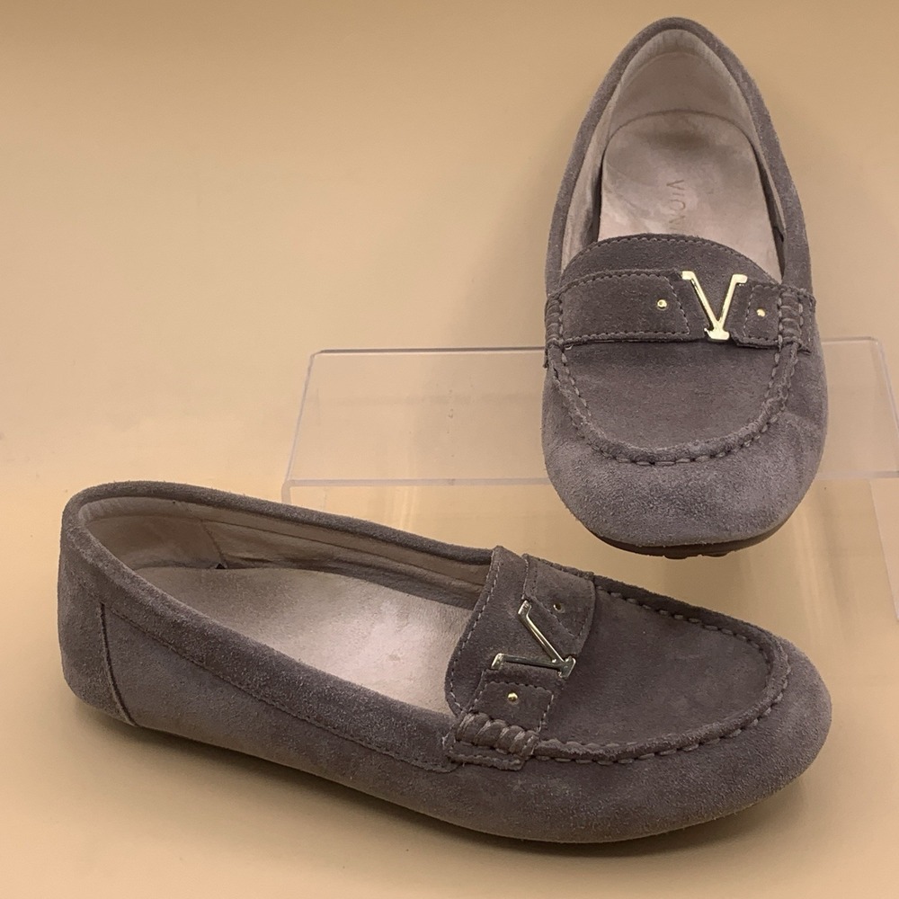 Vionic Hilo Suede Driving Loafers Taupe Brown Orthotic Flats Women's US 7.5
